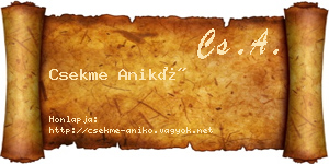 Csekme Anikó névjegykártya